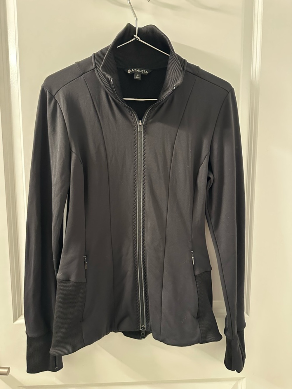 Athleta Shanti Powervita Track Jacket Stand-Up Collar | Black | M‎
